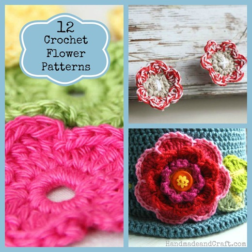 12 Crochet Flower Patterns on HandmadeandCraft.com