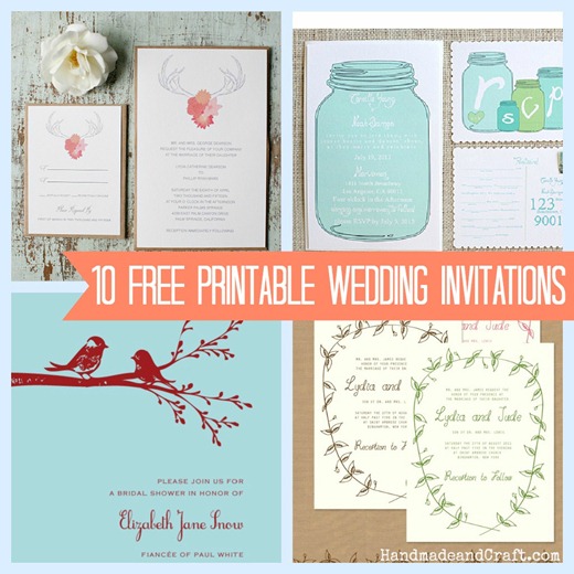 10 Printable Wedding Invintations {free} - DIY Wedding