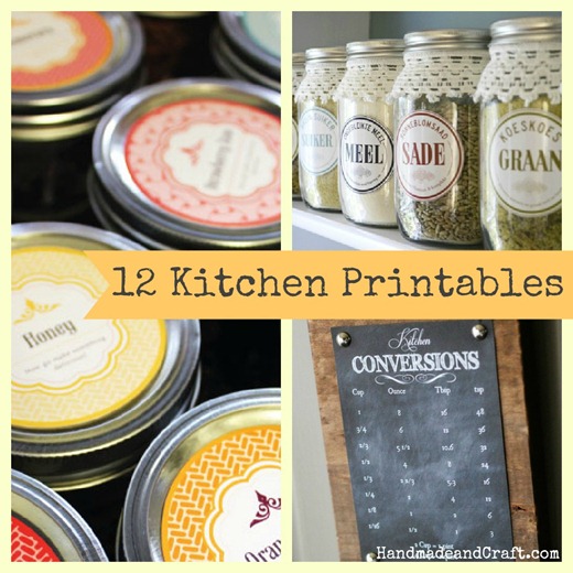 12 Printables for your kitchen {pretty & free} on Handmade and Craft