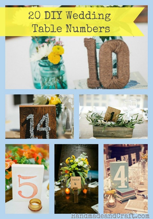 20 DIY Wedding Table Numbers