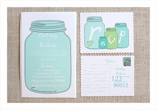 mason jar wedding invitation printable