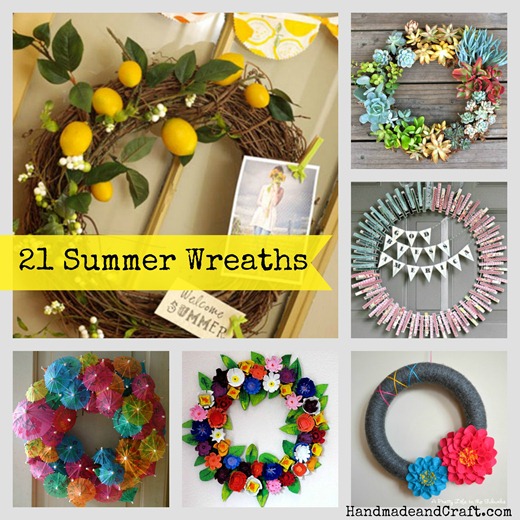 21 Summer Wreaths {DIY Decor} on HandmadeandCraft.com