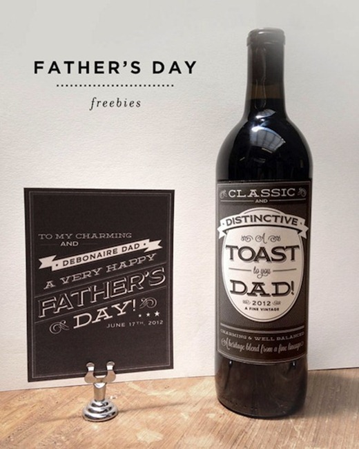 Father's Day Card and Wine Label - Free Printable - Hello Lucky