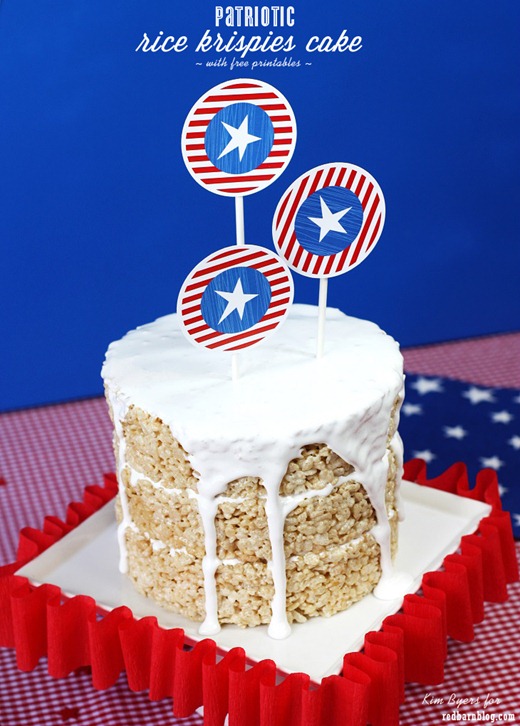 Patriotic Printables - Rice Krispies Cake