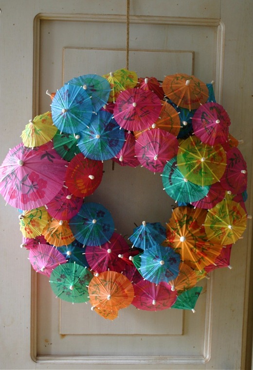 Summer wreath - Paper umbrellas