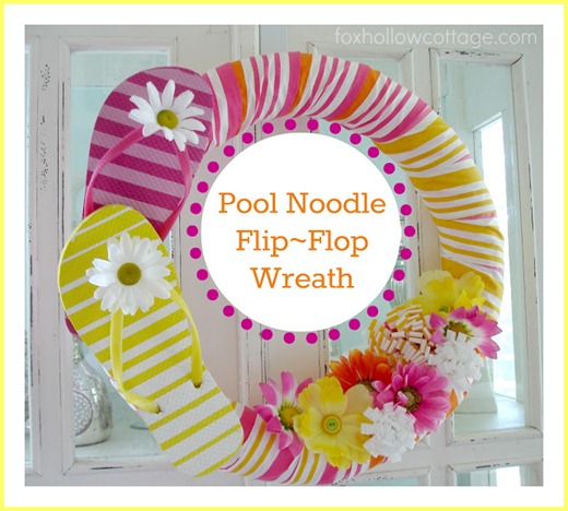 summer wreath - diy flip flop pool noodle wreath