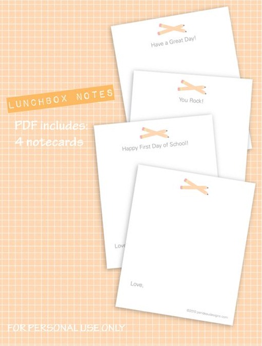 Printable Lunch Box Notes - free stuff