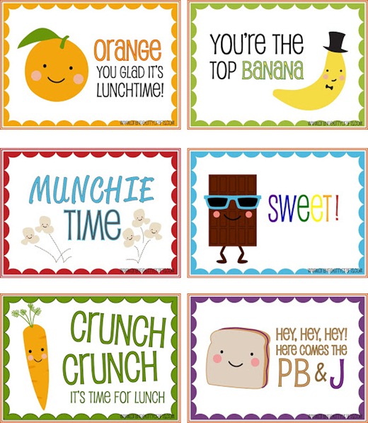 Silly Lunch Notes - free printable