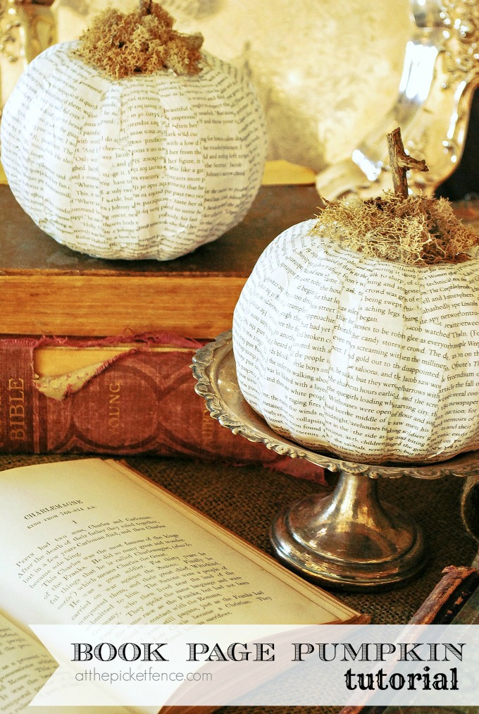 book page pumpkins - at the picket fence