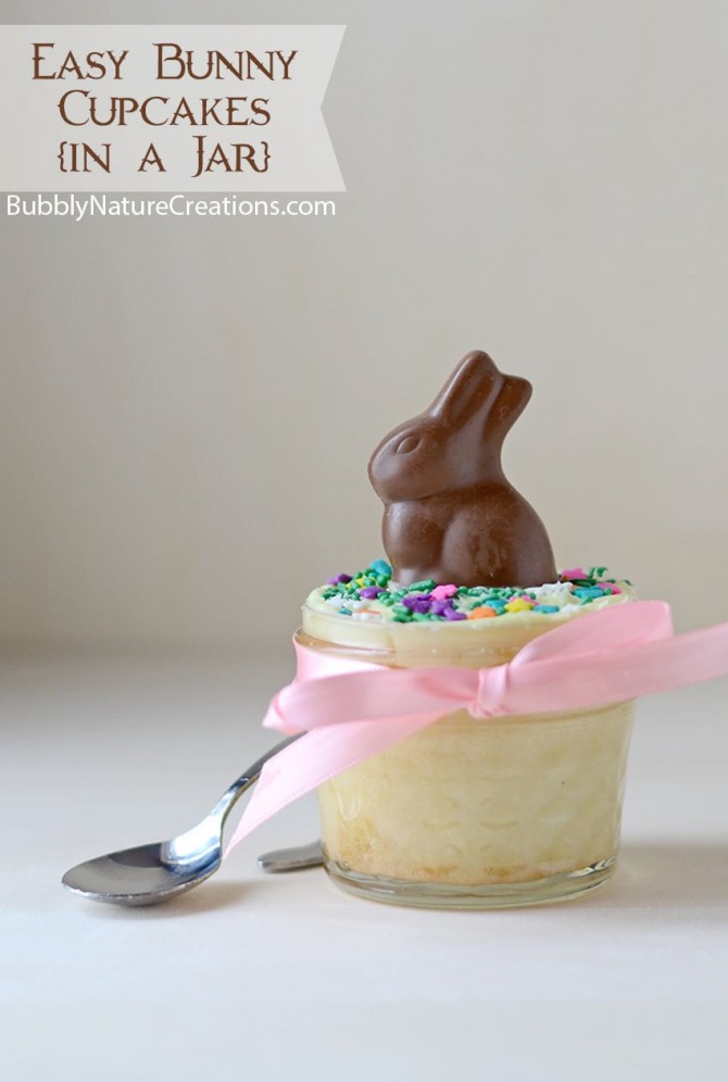 Bunny Cupcakes in a Jar - Easter