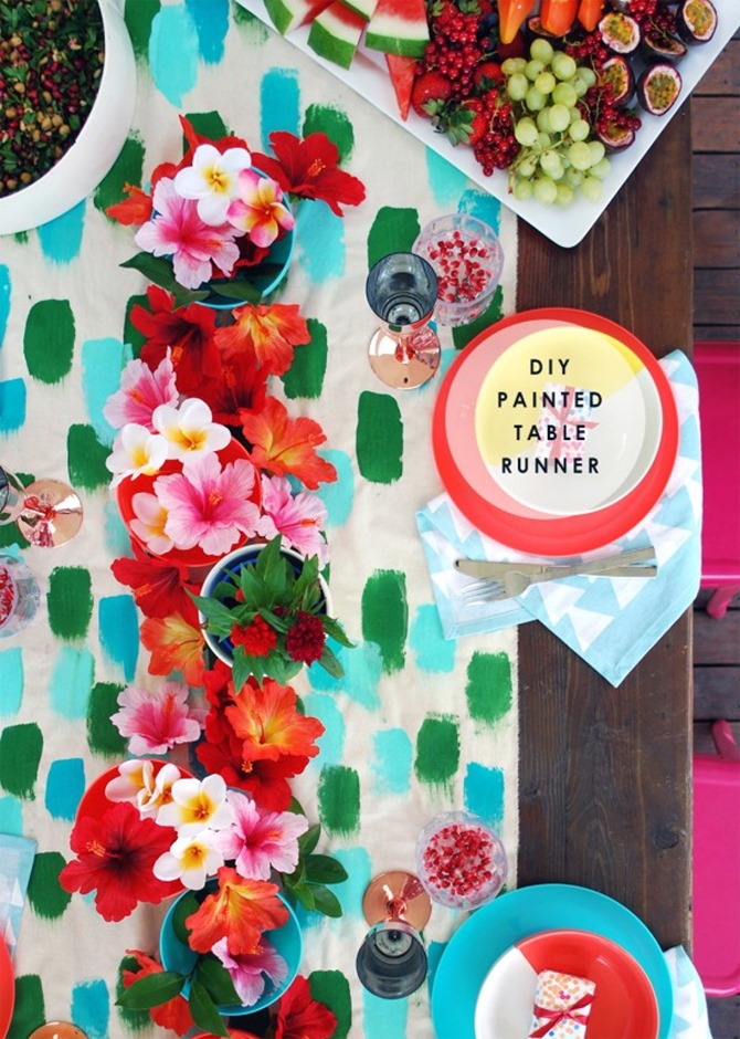 DIY Painted Table Runner from We Are Scout