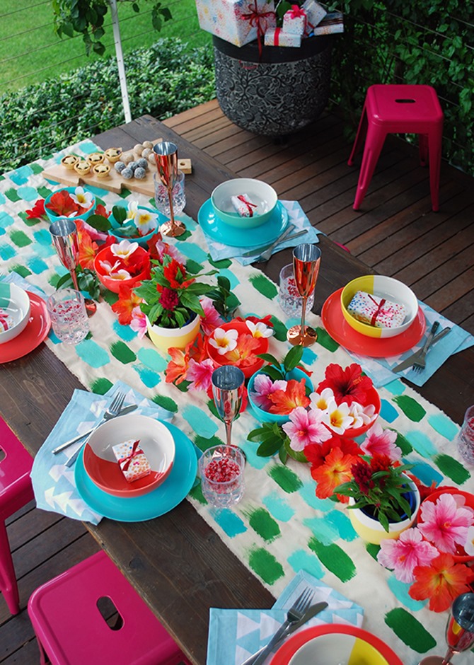 DIY Painted Table Runner